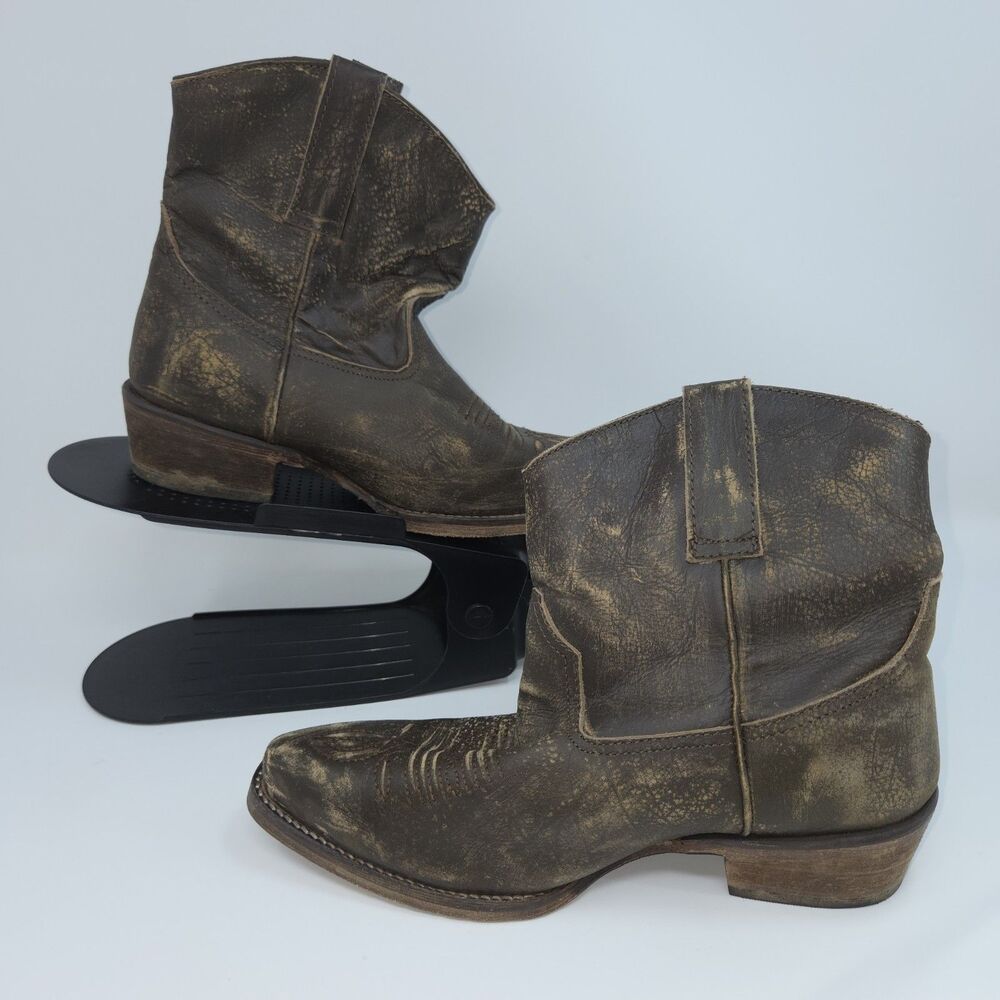 Roper Womens Dusty Distressed Snip Toe Western Cowgirl Boots Brown Size 6.5 - Picture 2 of 4
